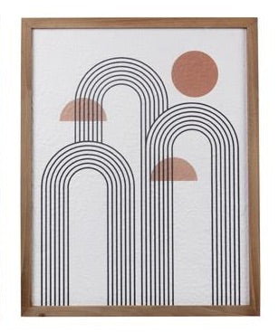 Wood Framed Line Wall Art