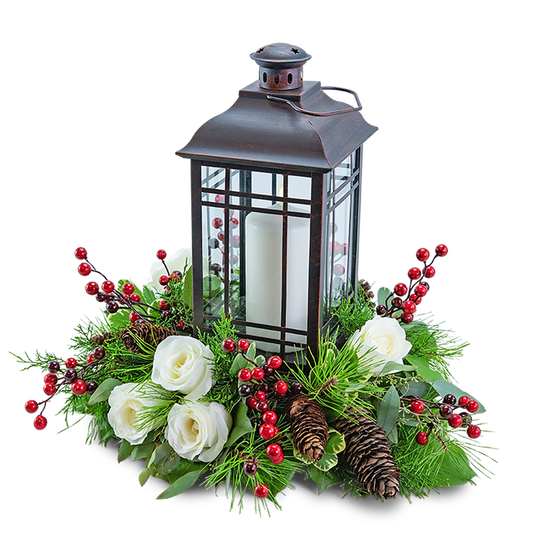 Hollyberry Rose Lantern