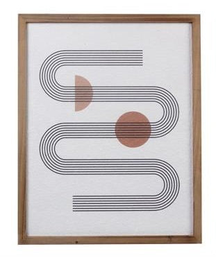 Wood Framed Line Wall Art