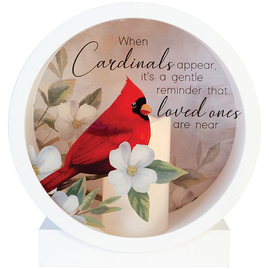 "Cardinals Appear" Shadowbox Lantern