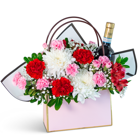 Toast to Romance Tote with Red Wine