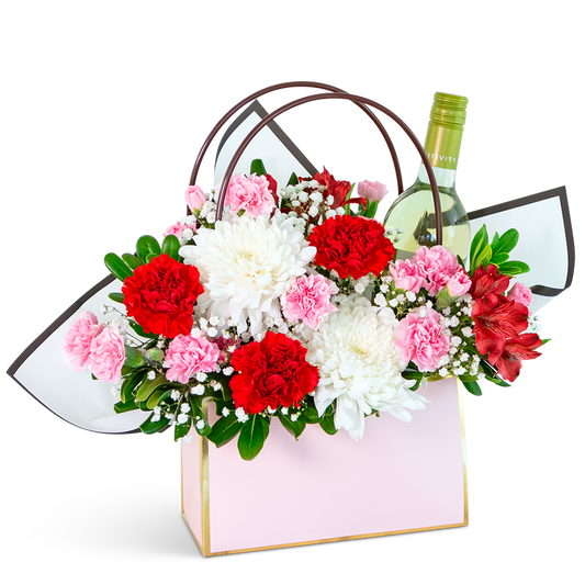 Toast to Romance Tote with White Wine