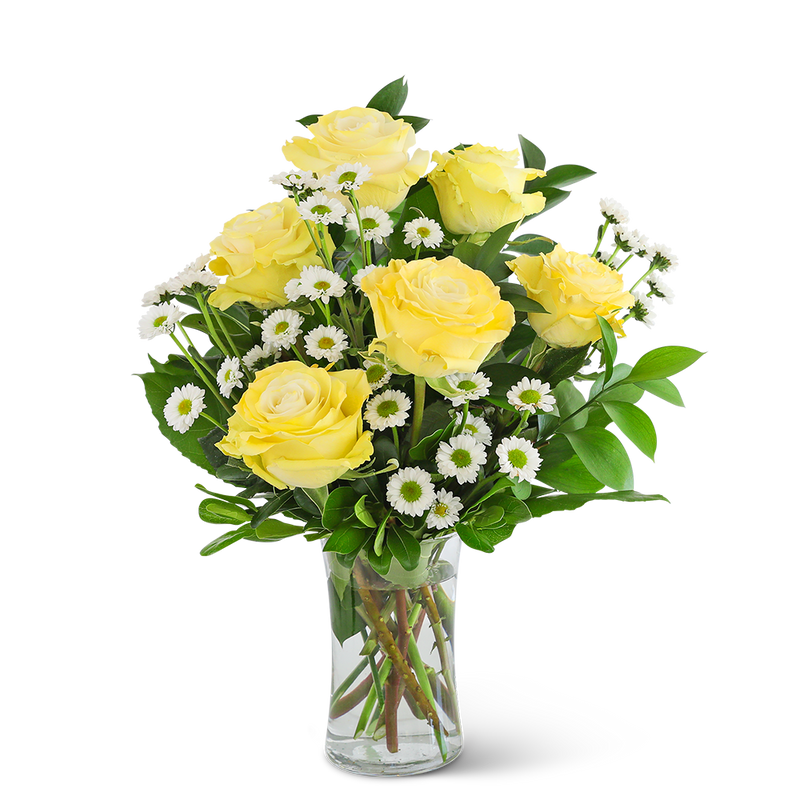 Yellow Roses with Daisies