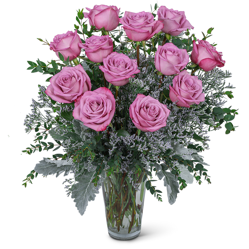 One Dozen Angelic Lavender Roses
