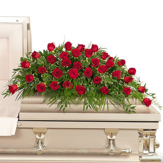 36 Red Roses Casket Spray