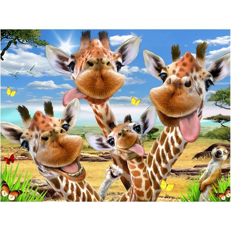Giraffe Selfie Plush With 48 PC 3D Puzzle
